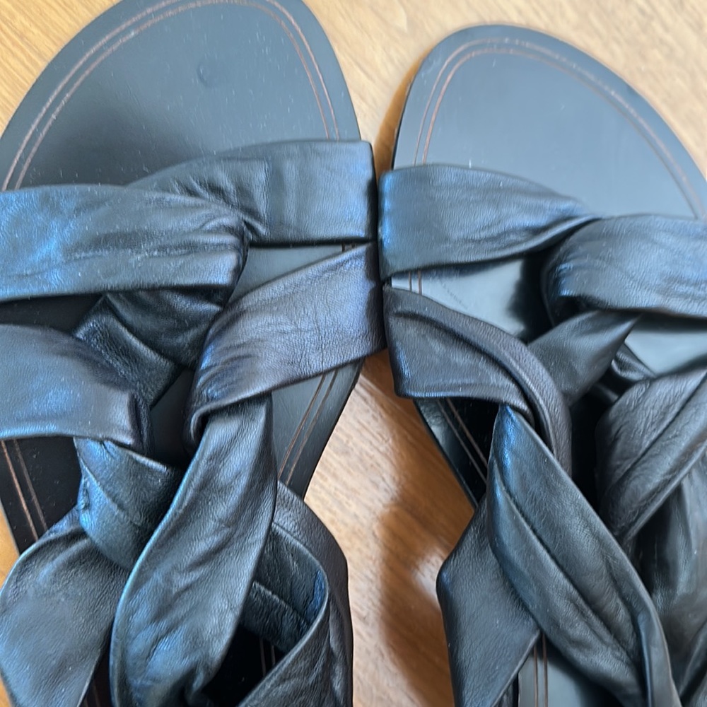 Cole Haan Maria Povo nwot black leather sandals 9 1/2 - Picture 4 of 5